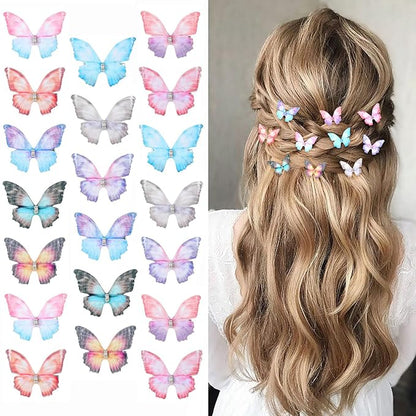 20Pcs Moving Glitter Hair Clips Fairy Accessories for Women and Teens, Colorful 90s Clips (Purple)