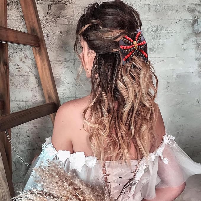 5 Pieces Stretchy Magic Hair Accessories: Adjustable Elastic Comb Clips, Vintage Bun Makers for Women, Girls, No Crease Pins for Curly, Thick, Wavy Hair or Ponytails