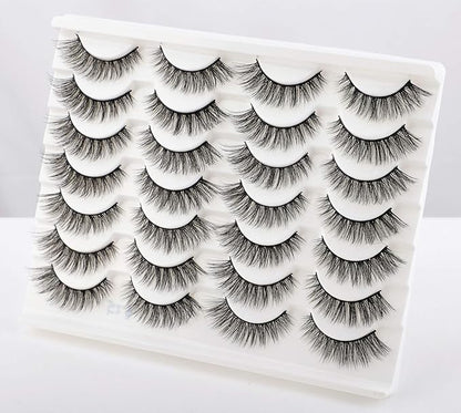 Newcally Lashes False Eyelashes Cat Eyes Wispy Natural Faux Mink Lashes 14 Pairs Pack Light Volume Short Fake Eye Lashes Multipack