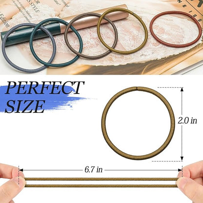 100Pcs Multi-Color Hair Ties For Thick And Curly Hair, Elastic Hair Ties For Women, Men And Girls, No Damage Ponytail Holder Hair Bands(Set5)