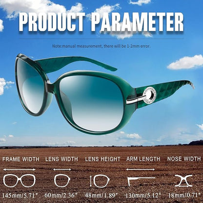 Joopin Big Womens Sunglasses Polarized Trendy Sun Glasses Large Rectangle UV Protection Rhinestone Sunnies