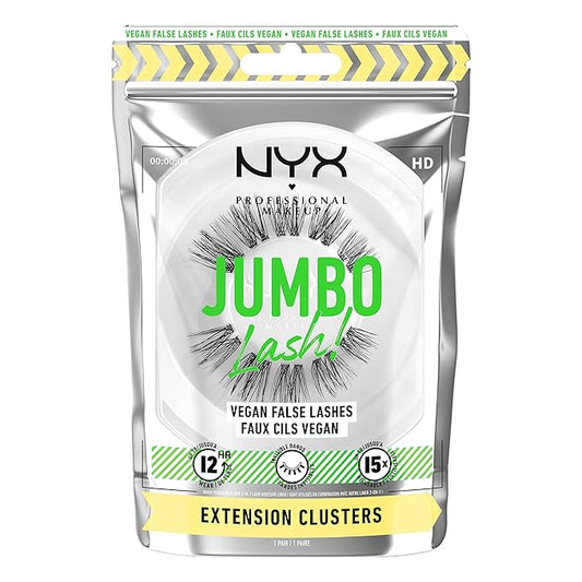 NYX PROFESSIONAL MAKEUP Jumbo Lash! Vegan False Eyelashes, Up to 12HR Wear, Reusable Fake Lashes - Extension Clusters