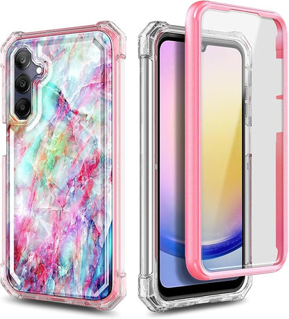 Designed for Samsung Galaxy A25 5G Case, Slim Stylish Full-Body Protective Shockproof Rugged Bumper Cover with Built-in Screen Protector (Marble Fantasy)