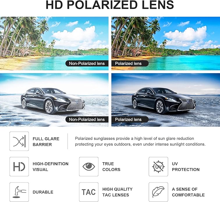 Ougenni Sunglasses for Women Men Vintage Polarized Women Sunglasses Round Classic Retro UV Protection Lens