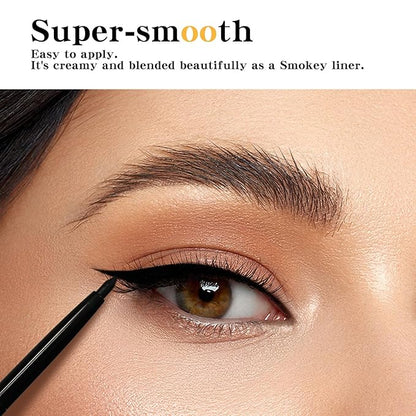 12 Pcs Black Eyeliner Pencil Gel Eyeliner Pen with Retractable and Waterproof Eye Liner for Black Bold and Defined Eye Liner