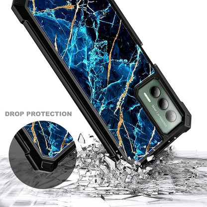 Designed for Cricket Outlast Phone Case, ATT Jetmore Case with [Built-in Screen Protector], Full-Body Protective Shockproof Rugged Bumper Cover Case (Sapphire)