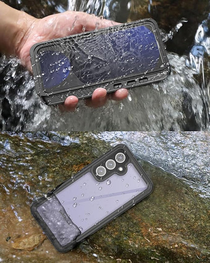 Miimall for Samsung Galaxy S24 FE Case Waterproof, IP68 Underwater, Full Heavy Duty Protection, Built-in Screen&Camera Protector, Military Shockproof Dropproof Rugged Phone Case for S24FE 6.7", Black