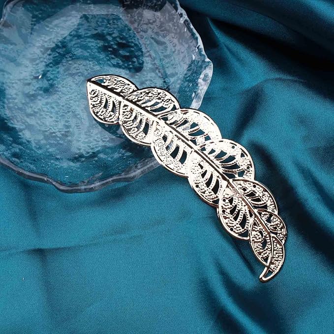Boho Leaf Hair Clip Hairpin Hollow Leaf Barrette Hair Clips Vintage Gold Bobby Pin Hair Barrette Bridal Hair Pin Decorative Hair Accessories for Women and Girl Headpiece