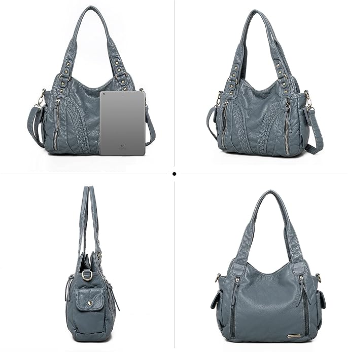 Montana West Washed Leather Hobo Bags for Women Roomy Handbags with Crossbody Strap