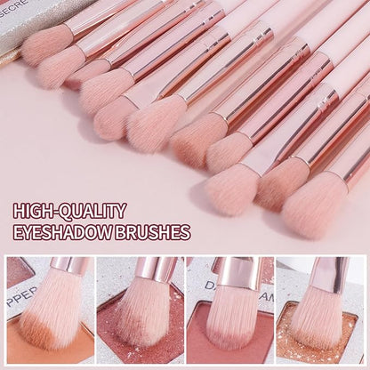 MAANGE Makeup Brushes, 41 Pcs Premium Synthetic Makeup Brush Set Contour Blush Concealers Eye Shadow Eyeliner Blending Make Up Brush Kit (Pink, 41 Piece Set)
