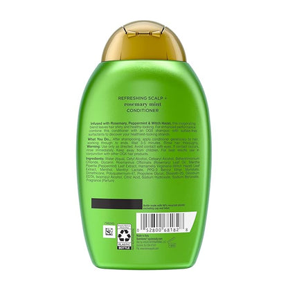 OGX Extra Strength Refreshing Scalp + Rosemary Mint Conditioner, Nourishing Hair Conditioner Infused with Rosemary Mint for Shiny, Healthy-Looking Hair, Sulfate-Free Surfactants, 13 fl. Oz