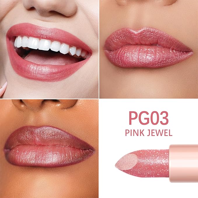 Oulac Moisturizing Pink Lipstick Set - 2PCS Vegan Tinted Lip Balm with Nourishing & Hydrating Formula for Soft, Radiant Lips, PG03+PG05