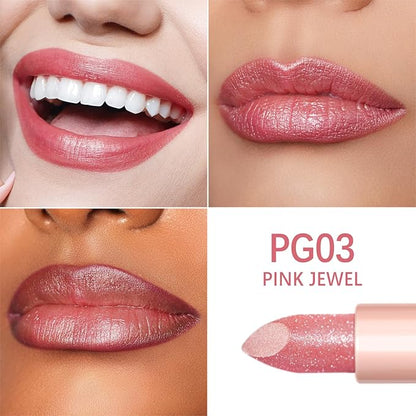 Oulac Moisturizing Pink Lipstick Set - 2PCS Vegan Tinted Lip Balm with Nourishing & Hydrating Formula for Soft, Radiant Lips, PG03+PG05
