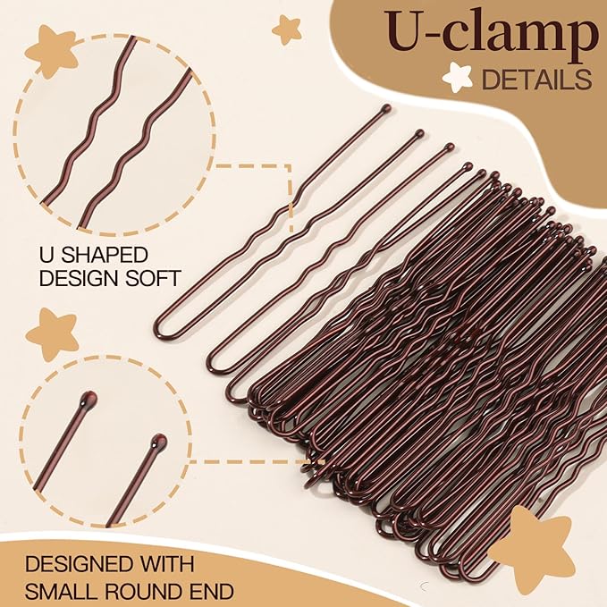 FANDAMEI Hair Net for Kids, Invisible Hair Nets 20PCS with 40PCS U Shaped Bobby Pins, 30cm Hair Nets for Buns, Bun Hair Nets for Ballet Girls Hair Accessories Set for Women, Girls-Light Brown
