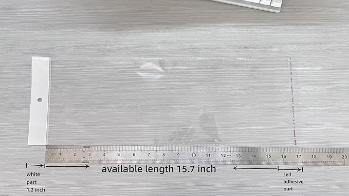 PABCK 100 Pack (Available Size 6.1x15.7 inch) Clear Self Adhesive Straight Hair Packaging Bags with Hang Hole Wigs Hair Storage Beauty Personal Care Hair Care Extensions Wigs Accessories