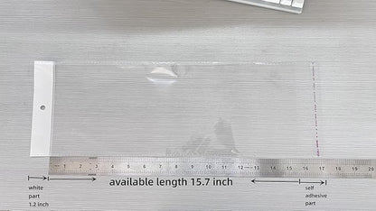 PABCK 100 Pack (Available Size 6.1x15.7 inch) Clear Self Adhesive Straight Hair Packaging Bags with Hang Hole Wigs Hair Storage Beauty Personal Care Hair Care Extensions Wigs Accessories