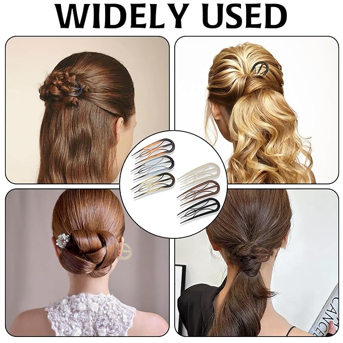 6Pcs French Hair Clips, U Shaped French Hair Pin Retro Fork Hair Pin Internal Teeth French Hair Clips, Tortoise Shell French Hair Pins for Women Thin Thick Hair Buns Twist Hairstyle Accessories