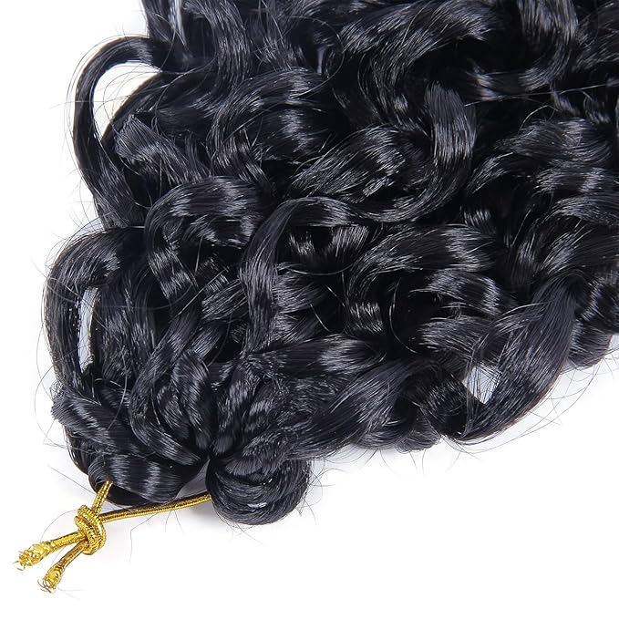 8 Packs Curly Crochet Hair GoGo Curl Crochet hair for Black Women Deep Wave Braiding hair,Synthetic Bohemian Crochet Braid Water Wave Crochet hair Extensions (1B, 24inch)