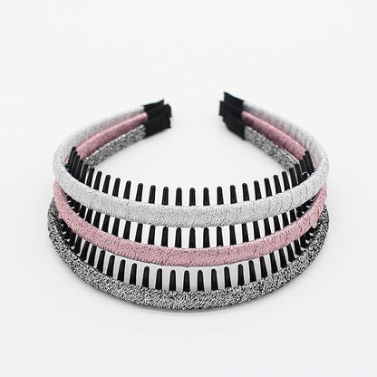 Multicolor Stylish Teeth Comb Hair Hoop Hairband Headband Soft Comfy Non-slip Hair Accessories for Women/Girl(6 color)