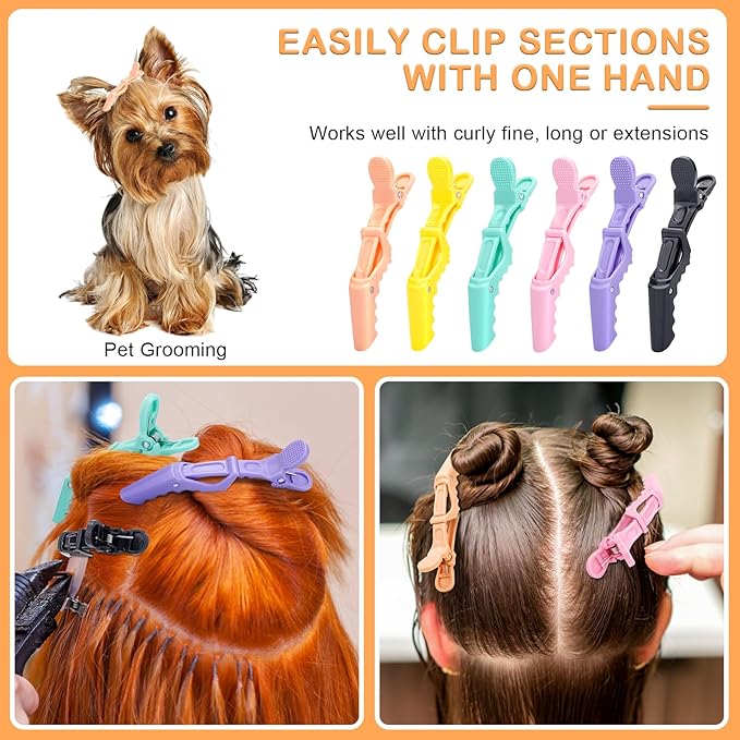 30 Pcs Alligator Hair Clip for Styling Sectioning - Salon Hair Clip for Thick Hair, Plastic Hair Styling Clip with Wide Teeth & Double-Hinged Design (Colorful)