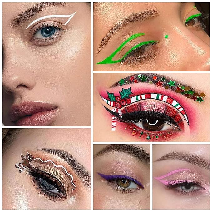 14 Colored Eyeliners - Liquid Color Eyeliner Highly Pigmented - White Eyeliner - Liquid Liner Coloful Set - Vivid Matte Eye Makeup