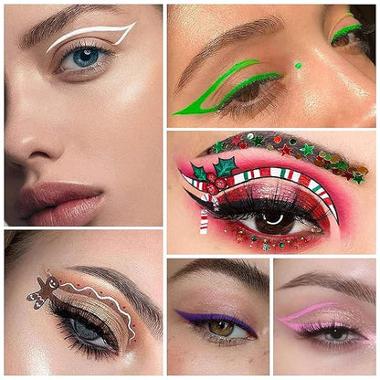 14 Colored Eyeliners - Liquid Color Eyeliner Highly Pigmented - White Eyeliner - Liquid Liner Coloful Set - Vivid Matte Eye Makeup