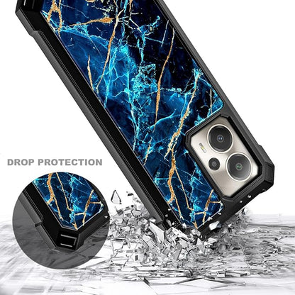 for Cricket Outlast 5G 2024 Case, AT&T Motivate Pro 5G with [Built-in Screen Protector], [9FT Military Grade Drop Tested] Full-Body Protective Shockproof Bumper Case (Marble Sapphire)