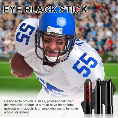 2 Pcs Black Face Paint Stick Eye Black Football Softball Baseball Lacrosse Sports Eyeblack Battle Paint Halloween Body Paint Makeup Cosplay SFX Costume Party Waterproof Face Painting Kit