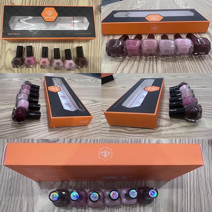 modelones Jelly Nail Polish of 6 Colors Sheer Nude Mini Nail Polish Set Natural Jelly Red Pink Brown Colors Quick Dry Nail Polish Kit for DIY Easter Nail Art Salon Home Gift for Women Girl