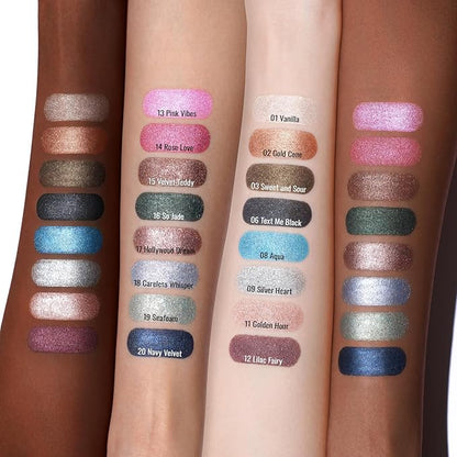 Oulac Waterproof Eye Shadow Stick Smooth and Long Lasting, Shimmering Glitter Finish, Blendable Eyes Makeup, Vegan & Cruelty-Free 3.8g, 19 Seafoam