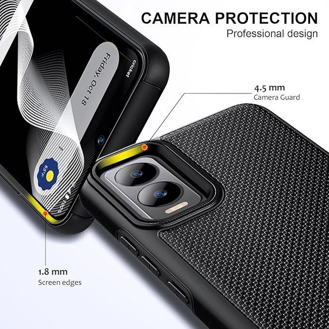Designed for Cricket Debut S3 Phone Case (U572AC), AT&T Vista 2 (2024 U572AA) Case, [9FT Military Grade Drop Tested] Full-Body Protective Dual Layer Hybrid Shockproof Phone Case (Black)