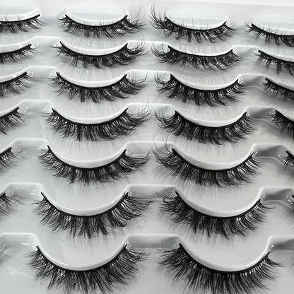 Newcally Cat Eye Lashes Natural Look False Eyelashes Short Wispy 3D Volume Fake Eye Lashes Pack 14 Pairs