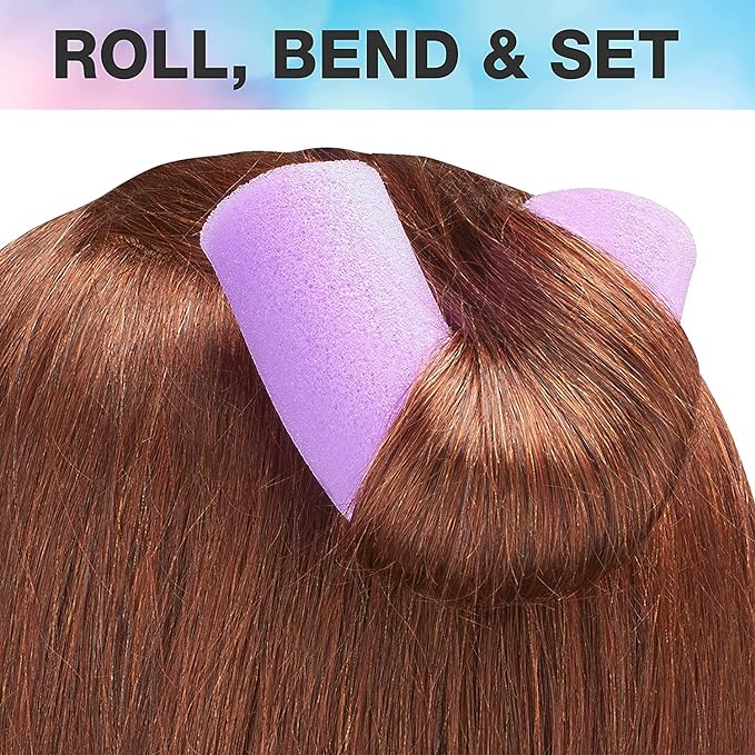 Conair Foam Hair Rollers -Heatless curls - Foam Rollers - Hair Rollers - Loose Hair Curlers in Assorted Sizes - 8 Count w/storage case