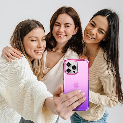 Mkeke for iPhone 15 Pro Case,[Not Yellowing] [Military Grade Protection] Shockproof Phone Case for Apple iPhone 15 Pro 2023 Gradient Purple Pink