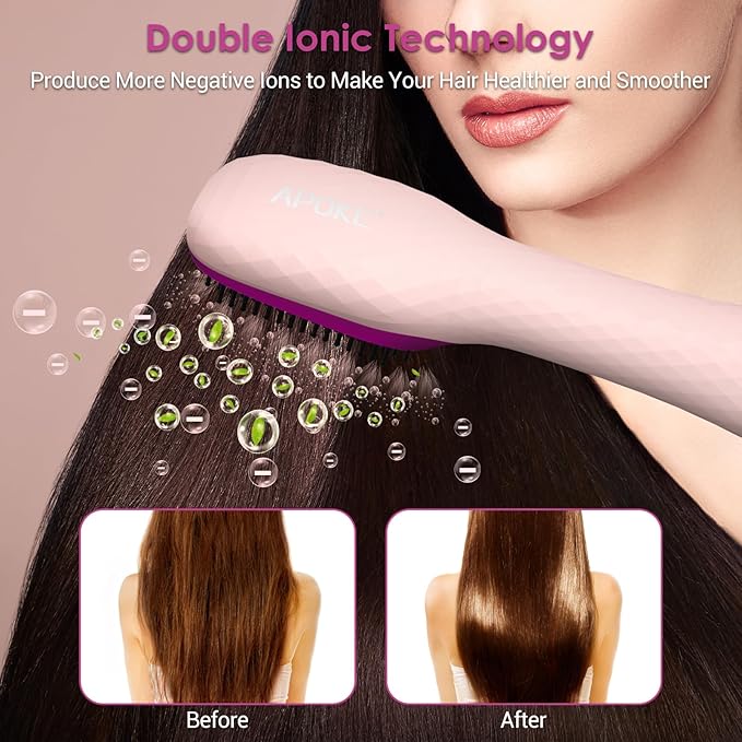 3 in 1 Hair Dryer Brush Professional 1200W Powerful Ceramic Tourmaline 3 Heat/2 Speed Settings One Step Hair Dryer and Styler (Pink)