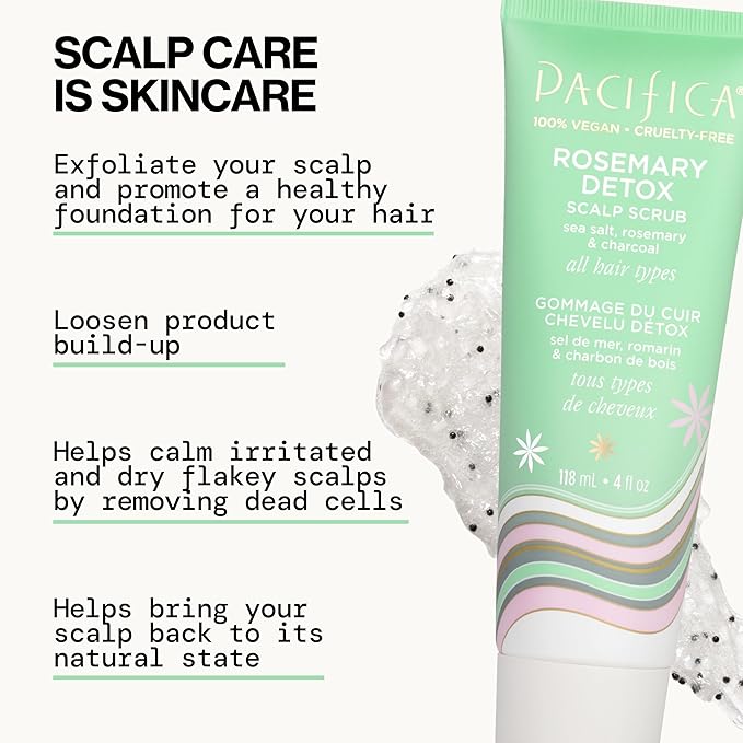 PACIFICA Rosemary Detox Scalp Scrub by Pacifica for Women - 4 oz Scrub, White