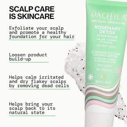 PACIFICA Rosemary Detox Scalp Scrub by Pacifica for Women - 4 oz Scrub, White