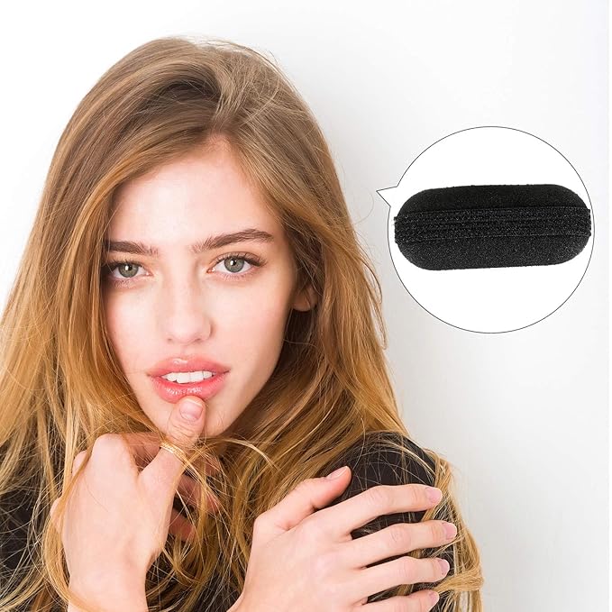 11 Pieces Hair Bump Sponge Volume Hair Bases Set Bump It Accessory for Volume Insert Styling Tools up Combs Clips Sponge Bun Updo Accessories for Women DIY Hairstyles(Black, Brown)