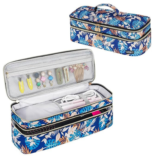 Double-Layer Travel Carrying Case Bag Comapatible with Revlon One-Step Hair Dryer Brush/Volumizer/Styler/Hot Tools/Shark FlexStyle/Dyson Airwrap Styler and Attachment,Colorful(Bag Only)