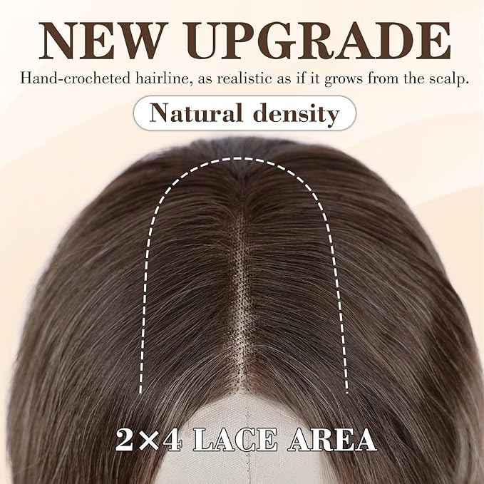 NAYOO Long Ombre Blonde Wavy Wig for Women 26 Inch Middle Part Lace Hairline Curly Wavy Wig Natural Looking Synthetic Heat Resistant Fiber for Daily Party Use