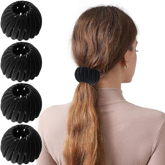 Bird Nest Magic Hair Clip, Hair Bun Maker Hair Accessories for Thick Thin Hair，4 Black