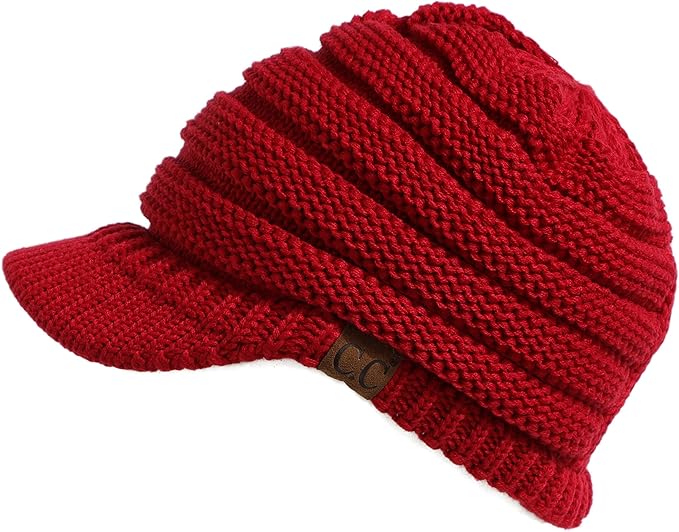 C.C Hatsandscarf Exclusives Women's Ribbed Knit Hat with Brim (YJ-131)(YJ-2023)