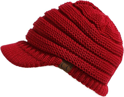 C.C Hatsandscarf Exclusives Women's Ribbed Knit Hat with Brim (YJ-131)(YJ-2023)