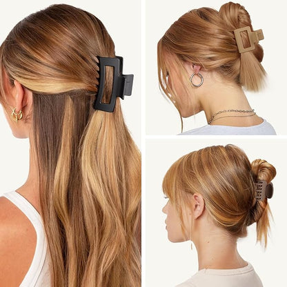 12 PCS Hair Clips for Women - 3 Styles Medium Small Claw Clips for Thin Thick Hair, Natural Color