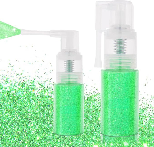 MEICOLY Green Hair Body Glitter Spray for St Patricks Day,Green Hairspray,Fine Glitter for Clothes,Loose Shimmer Spray for Festival Rave,Stage Performance,25g