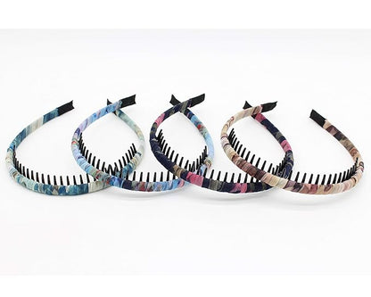 4 color tie-dye Hair Accessories headbands for women/Girl Fashion teeth hairband Resin Hair Hoop Comfy Non-slip Hair band
