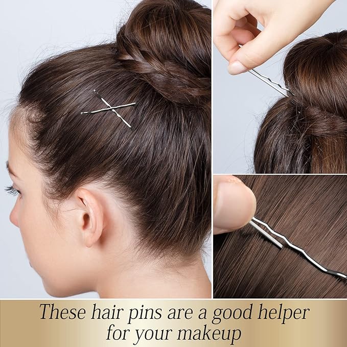 100PCS 2Inches Hair Pins Kit Hair Clips Secure Hold Bobby Pins Hair Clips for Women Girls and Hairdressing Salon With Clear Storage Box(Silver)