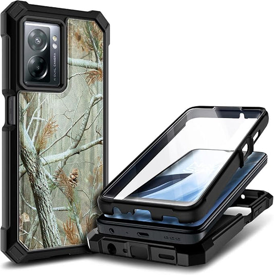 NZND Compatible with OnePlus Nord N300 5G Case with [Built-in Screen Protector], Full-Body Protective Shockproof Rugged Bumper Cover, Impact Resist Phone Case (Camo)