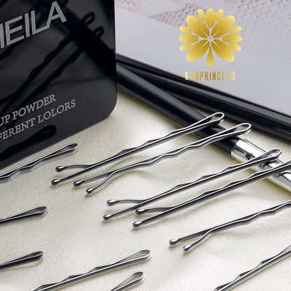 100PCS 2Inches Hair Pins Kit Hair Clips Secure Hold Bobby Pins Hair Clips for Women Girls and Hairdressing Salon With Clear Storage Box(Silver)