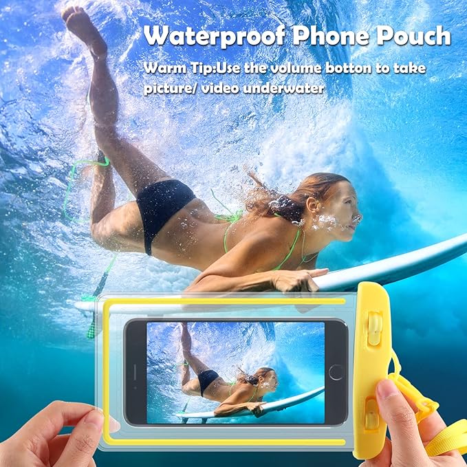Flutesan 40 Pack Universal Clear Waterproof Phone Pouch Cell Phone Pouch Dry Bag Waterproof Cases Bag with Lanyard for Outdoor Sport Water Games Protect, up to 7 Inches(Multicolor)
